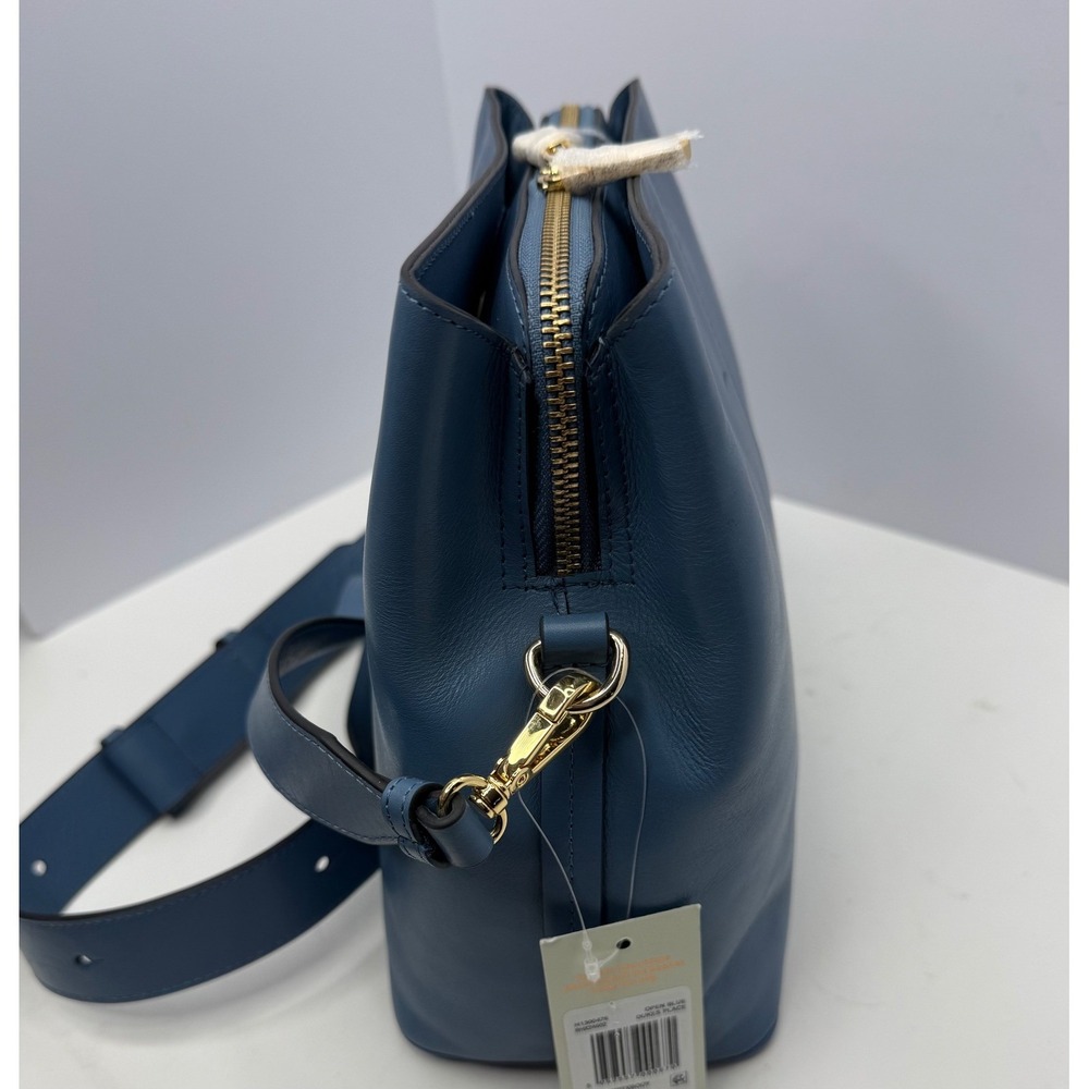 Radley London Dukes Place Open Blue Leather Medium Satchel Crossbody Bag - Picture 4 of 16